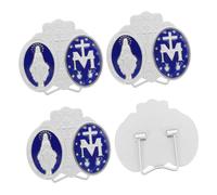 FUNNETOYU 4 Pièces Badge Enamel Vintage Émail Décor de Bureau Retro Zinc Alloy pour Maison Bureau Chambre