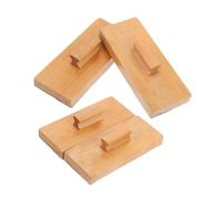 FUNNETOYU 4 Pièces Double Sided Wooden Sandpaper Blocks with Ergonomic Handles for Percussion Instruments for Music Education Rhythm Training and Outdoor Play