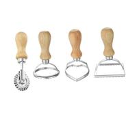 FUNNETOYU 4 pièces Emporte Alliage pour Biscuits et Raviolis Moules Pâtisserie avec Manche Antidérapant Outil de Découpe Cœur et Roulette Accessoire de Cuisine pour Cuisson