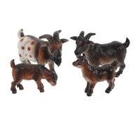 FUNNETOYU 4 pièces Figurines Réalistes de Chèvres Modèle Animal Simulé pour Décoration Maison Éducatif pour Garçon Fille Ensemble Famille Chèvre Interactif