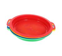 FUNNETOYU 4 Pièces Jouets Tamis Sable Plage pour Garçon Fille avec Poignée Ergonomique Jeu Dété pour Garçon Fille Outil Filtrant pour Sable et Petits Cailloux Couleur