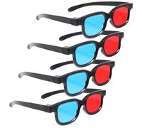 FUNNETOYU 4 Pièces Lunettes 3D Compatibles Smartphone et Projecteur pour Films et Télévision en Plastique Légères Effet 3D Réaliste Unisexe pour Cinéma la Maison