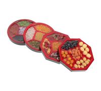 FUNNETOYU 4 Pièces Miniature Dollhouse Food Tray Set with Realistic Fake Rice and Beans Props for Crafts Photography and Dollhouse Display