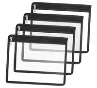 FUNNETOYU 4 Pièces Pochette Zippée Transparente Multifonction pour Maquillage Papeterie et Bijoux de Rangement Pratique avec Fermeture Éclair Organisateur Quotidien pour Maison et Voyage