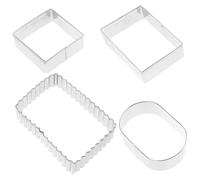 FUNNETOYU 4 pièces Set de Emporte Biscuit Acier Inoxydable pour Pâtisserie Découpe Facile et Sûre Formes Décoratives pour Gâteaux et Biscuits Faits Maison