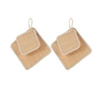 FUNNETOYU 4 Pièces sous-Plats Sisal Naturel Tapis Isolants Antidérapants Résistants Chaleur pour Cuisine Protection des Plans de Travail Casseroles Chaudes Facile à Nettoyer