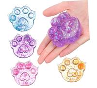 FUNNETOYU 4 pièces Squishy Patte de Chat Jouets Sensoriels Kawaii à Presser Animaux Réalistes pour Garçon Fille et Adultes Compacts pour Détente à Domicile Bureau et Voyage