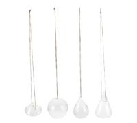 FUNNETOYU 4 Pièces Vase Suspendu en Verre Transparent de Boule pour Plantes Aériennes et Fleurs, Utilisation de l'espace, Nettoyage Facile, Décoration Intérieure pour Fenêtre
