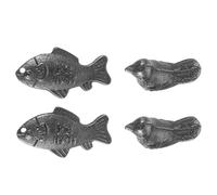 FUNNETOYU 4 Pièces Vegan Iron Cooking Tool Cast Iron Fish Bird For Natural Supplement Dietary Enrichment Reusable Kitchen Accessory For Athletes And Healthy Cooking