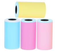 FUNNETOYU 4 Rouleaux Papier thermique Photo Paper Label Paper auto-adhésif Photo Color Stickers autocollants recharge étiqueter papier d'étiquette d'imprimante étiquettes thermiques