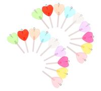 FUNNETOYU 40 Pièces Resin Lollipop Charms Heart-Shaped Candy Pendants for DIY Jewelry Making Women Earrings Keychains Accessories