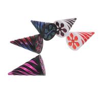 FUNNETOYU 5 Pièces Jeu de Cônes Spirale Imprimés Bicolores Fidget Pass-Through pour Dextérité et Relaxation Décoration de Bureau Compacte pour Garçon Fille et Adultes