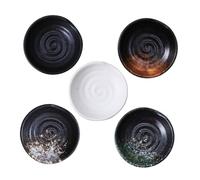 FUNNETOYU 5 pièces Lot de Coupelles Céramique pour Sauce Soja Bol à Sauce Résistant Aux Rayures Design pour Table Familiale et Pique- Couleur Aléatoire Couleur Aléatoire