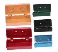 FUNNETOYU 5 Pièces Miniature Metal Toolbox Set for Dollhouse Compact Mini House Tool Chest for Model Making and Creative Play