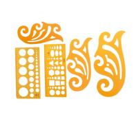 FUNNETOYU 5 pièces Set de Règles de Dessin pour Gabarits et Courbes Outil de Mesure pour Dessin Intérieur Plastique Transparent Orange Usages Architecturaux et Créatifs