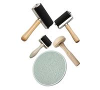 FUNNETOYU 5 Pièces Set Outils de Gravure Gomme Caoutchouc Baren Plastique et Bois pour Impression et DIY Créatif Adapté à Tous
