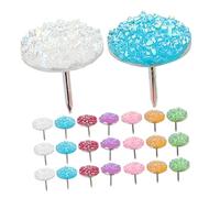 FUNNETOYU 50 Pièces Épingles Décoratives Résine avec Strass Étincelants Punaises Murales Élégantes pour Tableau Liège Photos Notes et Affichages Bureau et Maison