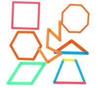 FUNNETOYU 50pcs Solides Géométriques Maternelle en Plastique, Bâtons Lisses Taille Uniforme pour Projets D'art et D'artisanat Éducatifs en Mathématiques