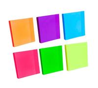 FUNNETOYU 6 pièces Bloc Notes Adhésifs Colorés Pet Notes Autocollantes pour Étudiants Rappels Pratiques pour Bureau École et Maison Surface Collante Repositionnable