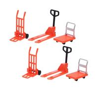 FUNNETOYU 6 pièces Miniature Modèles de Construction Jeu Éducatif Garçon Fille avec Chariot Élévateur et Barricades Routières pour Apprentissage Circulation