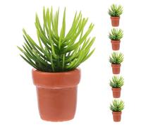 FUNNETOYU 6 Pièces Miniature Plants Mini Potted Ornaments Simulated Bonsai Figurines Lightweight Mini Plant Decorations for Dollhouse Office Desk Living