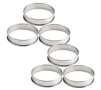 FUNNETOYU 6 pièces Moule à Mousse Acier Inoxydable Anneaux Pâtisserie Réutilisables pour DIY Gâteau Cercles Cuisson Multifonction pour Mousse Tartelette et Donuts