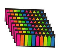 FUNNETOYU 8 ensembles Marque Pages Autocollants Colorés Pet Fluorescents de Onglets Index Pratiques pour Bureau École et Maison Notes Adhésives Résistantes et