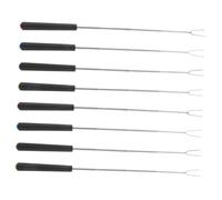 FUNNETOYU 8 pièces Brochettes Barbecue Extensibles Acier Inoxydable Fourchettes Rétractables pour Grillades Poignées Ergonomiques Colorées pour Marshmallows Hot Dogs Camping et