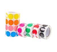 FUNNETOYU 8 rouleaux Lot de Détiquettes Autocollantes Rondes Colorées pour Adhésif Stickers Points Colorés pour Bocaux Classements Maison et Bureau