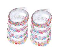 FUNNETOYU 8 rouleaux Ruban Adhésif Autocollant Strass Décoratif pour Scrapbooking DIY Ruban Autocollant Paillettes Brillantes pour Embellir Cadres Photos et Créations Artisanales