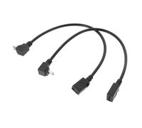 FUNNETOYU Adaptateur Micro USB à 90 Degrés L-Shaped en Cuivre sans Oxygène, Câble Micro USB Noir 2pcs Fiable et Résistant pour Transfert de Données et Charge