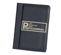 FUNNETOYU Album de Collection de Compartiments Portable Organiseur Vertical pour Monnaies Jetons et Médailles Couverture Imitation Cuir Noire Pratique et pour