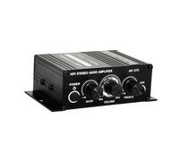 FUNNETOYU Amplificateur Audio Numérique Stéréo 12v Double Canal pour Haut-Parleur Passif, Audio Clair Et Puissant, Compact Mini Amplificateur pour Télévision Et Ordinateur, Éclairage LED Bleu