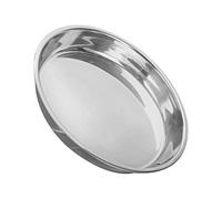 FUNNETOYU Assiette Alimentaire en Acier Inoxydable Épais 30 Cm, Plaque Ronde Plate pour Barbecue, Plateau Pratique pour Pique-niques et Conservation des Aliments, Support Polyvalent