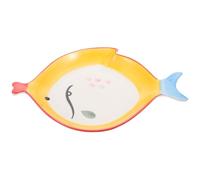 FUNNETOYU Assiette en Céramique Jaune de Poisson Unique, Difficile à Déformer Bavures, pour Restaurants et Fêtes Créatives