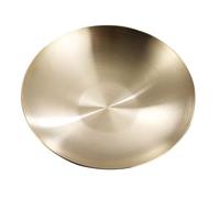 FUNNETOYU Assiette Ronde Acier Inoxydable Dorée pour Sauce et Condiments Style Coréen Plat à Assaisonnement Polyvalent pour Dips Apéritifs et Décoration de Table