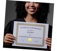 FUNNETOYU Autocollants Médailles Diplôme Rond Doré Étiquettes Auto Adhésives à Bords Dentelés pour Certificats de Stickers Graduation Élégants Faciles à Appliquer Lot