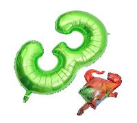 FUNNETOYU Ballons Décoratifs Aluminium avec Numéros de Dinosaure de Ballons Verts pour Anniversaire et Fêtes