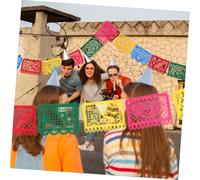 FUNNETOYU Bannière Mexicaine Colorée Non Tissé pour Fête Jour des Morts Décoration Festive Intérieure et Extérieure