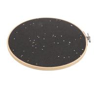 FUNNETOYU Bannière Murale pour Broche en Cuir et Bambou Noire Ronde Support D'affichage DIY Paillettes pour Mariage et Exposition D'art