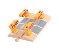 FUNNETOYU Barrière de Voie Ferrée Bois pour Circuit Train Modèle de Blocage Routier Éducatif Accessoire Décoratif pour Train Améliore Motricité et Créativité