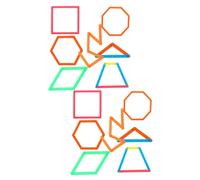 FUNNETOYU Bâtonnets Géométriques Pédagogiques en Plastique, 100 Pièces, pour Garçon et Filles, Outil D'apprentissage des Mathématiques, Assemblage Créatif t École