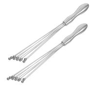 FUNNETOYU Batteur à Œufs Manuel 2 Pièces en Acier Inoxydable Poignée Longue et Structure à Bille de Précision pour Mélanger Sauces et Battre Œufs Cuisine