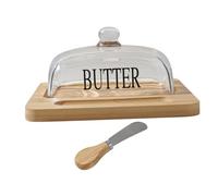 FUNNETOYU Boîte à Beurre avec Couvercle Verre et Trancheur Plat Carré pour Conservation Fromage et Beurre Au Réfrigérateur