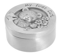 FUNNETOYU Boîte à Souvenirs Bébé en Acier Inoxydable Argenté, Boîte Ronde Pratique Surface Lisse pour Cheveux Fœtaux, Cadeau de Naissance pour Garçons et Filles