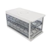 FUNNETOYU Boîte à Œufs Pliable en Plastique Couvercle, Tiroir Double Couche 36 Cases, Support Frais pour Œufs, Fruits et Légumes Cuisine et Gestion du Garde-manger