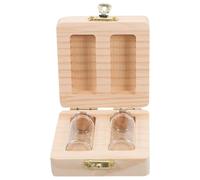FUNNETOYU Boîte de Conservation Style Boucle 2 Bouteilles en Bois et Verre pour Décoration Maison et Préservation des Dents de Lait Plusieurs styles pour Cheveux Fœtaux et Plusieurs styles