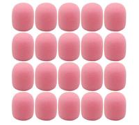 FUNNETOYU Bonnettes de micro casque en mousse rose 20 pièces, housses de protection pour microphones, anti-poussière et anti-humidité, remplacement, pour enregistrement et scène