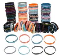 FUNNETOYU Bracelets en Silicone Inspirants Bandes Élastiques Colorées Lot de 100 Unisexes Messages Motivants pour Sport et Usage Quotidien