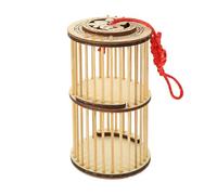 FUNNETOYU Cage à Sauterelles Portable en Bambou Naturel, Petite Taille, Fabriquée la Main, Cage Suspendue pour L’extérieur et L’Observation D’Insectes Éducative